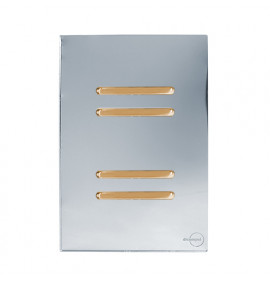 Conjunto Interruptor Quadruplo (2 Simples - 2 Paralelo) 4x2 - Novara Glass Espelhada Gold